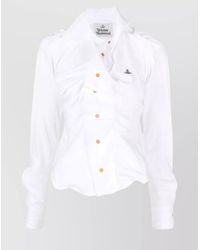 Vivienne Westwood - Cotton Asymmetric Draped Long-Sleeve Shirt - Lyst