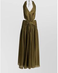 Zimmermann - Silk V-Neck Open-Back Maxi Dress - Lyst