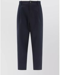 Valentino - Cropped Trousers With Belt Loops And Pockets - Lyst