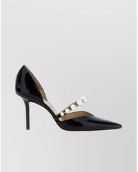 Jimmy Choo - Leather Pearl-Embellished Pointed-Toe Pumps - Lyst
