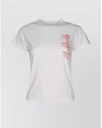 MM6 by Maison Martin Margiela - Crew Neck Graphic Print Short Sleeves Top - Lyst