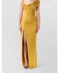 Versace - Draped Asymmetric Sleeveless Maxi Dress - Lyst