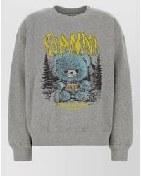 Ganni - Organic Cotton Relaxed-Fit Graphic Sweatshirt - Lyst