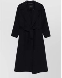 Paltò - Paola Wool Coat Belted Waist Lapel - Lyst