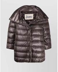 Herno - Nylon Cape With 3/4 Sleeves And High Collar - Lyst