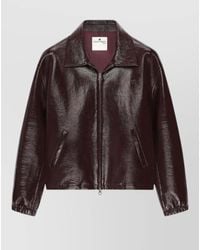 Courreges - Silk Nylon Coat Pointed Collar Side Pockets - Lyst
