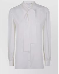 Max Mara - Silk Shirt With Tie Neck And Long Sleeves - Lyst