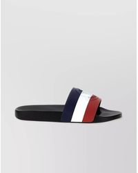 Moncler - Tricolor Strap Open Toe Textured Footbed Slides - Lyst