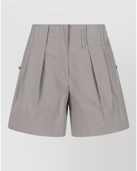 Low Classic - Tailored Shorts Pleated Design Belt Loops Pockets - Lyst