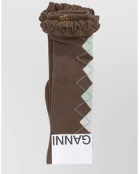 Ganni - Argyle Cotton Socks - Lyst