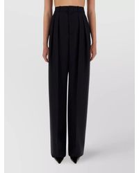 Saint Laurent - Wide Leg Trousers With Pleats And Pockets - Lyst