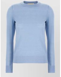 Michael Kors - Wool Sweater Crew Neck Button Front Long Sleeves - Lyst