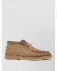 Santoni - Suede Leather Slip-On Loafers - Lyst
