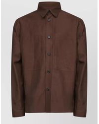 Laneus - Overshirt Embroidered Detail Front Pockets - Lyst