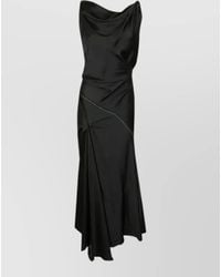 Victoria Beckham - Ruffled V-Neck Short-Sleeve Midi Dress - Lyst