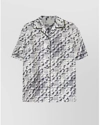 Tory Burch - Silk Camp Shirt With Printed Monogram Pattern - Lyst