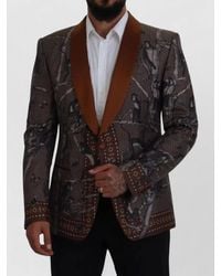 Dolce & Gabbana - Silk Monkey Print Slim-Fit Blazer - Lyst