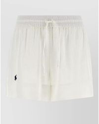 Polo Ralph Lauren - Linen Lounge Shorts Drawstring Elastic Logo - Lyst