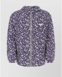 Prada - Floral Hooded Nylon Windbreaker - Lyst