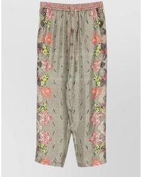 Pierre Louis Mascia - Floral-Print Silk Cropped Trousers - Lyst