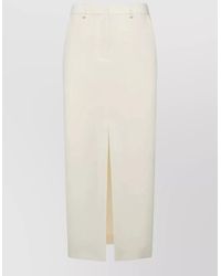 SIMONA CORSELLINI - High Waist Skirt Front Slit Design - Lyst