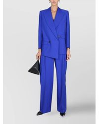 McQueen - Wool Structured Double-Breasted Blazer - Lyst