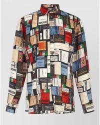 Moschino - Labels Motif Shirt Long Sleeves Buttons - Lyst