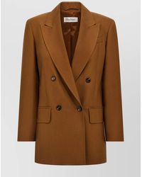 Max Mara - 'Palanca' Double-Breasted Blazer Featuring Back Vent - Lyst