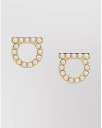 Ferragamo - Pearl Hoop Earrings - Lyst