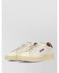 Autry - Leather Paneled Lace-Up Sneakers - Lyst