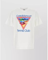 CASABLANCA - Cotton Crew Neck T-Shirt With Graphic Print - Lyst