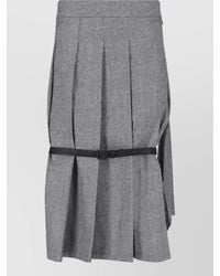 VAQUERA - Wool Midi Pleated Skirt - Lyst