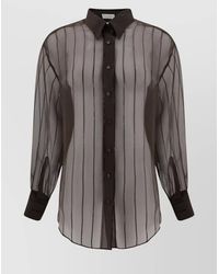 Brunello Cucinelli - Silk Sequin-Embellished Long-Sleeve Shirt - Lyst