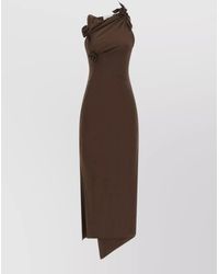 Coperni - Asymmetric One-Shoulder Cutout Floral-Embellished Midi Dress - Lyst