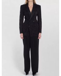 Saint Laurent - Guipure Double-Breasted Tuxedo Blazer - Lyst