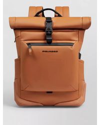 Piquadro - Roll Top Fabric Backpack Adjustable Straps - Lyst