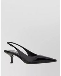 Prada - Leather Slingback Kitten Heel Pointed Mules - Lyst