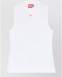 DIESEL - Ribbed Mock Neck Sleeveless Tank Top - Lyst