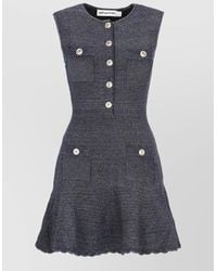 Self-Portrait - Sleeveless Denim Mini Dress - Lyst