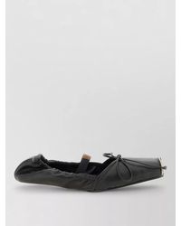 MM6 by Maison Margiela - Leather Square-Toe Ballerina Flats - Lyst