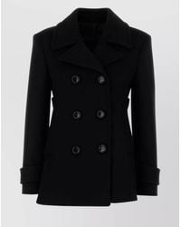 Valentino Garavani - Wool Coat With Belted Waist And Double-Breasted Design - Lyst