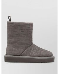 Fendi - City Boots Embossed Pattern Flat Sole - Lyst