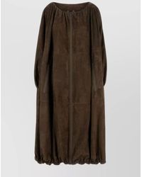 Ferragamo - Lamb Leather Oversized Coat - Lyst