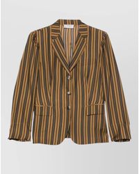 Alberto Biani - Silk Blazer Jacket Striped Tailoring - Lyst
