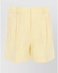 Michael Kors - Linen Shorts Pleated Front Belt Loops - Lyst