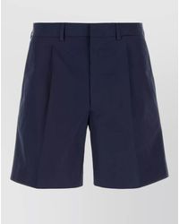 Prada - Poplin Bermuda Shorts Belt Loops Pleats - Lyst