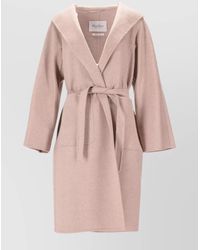 Max Mara - Long Sleeve Hooded Belted Coat - Lyst