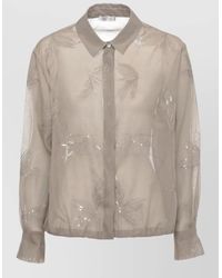Panicale - Embroidered Sequin Cotton Silk Relaxed Shirt - Lyst