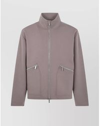 Michael Kors - Double Breasted Zip Mock Collar Jacket - Lyst