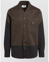 MM6 by Maison Margiela - Shirt Color Block Design Chest Pockets - Lyst